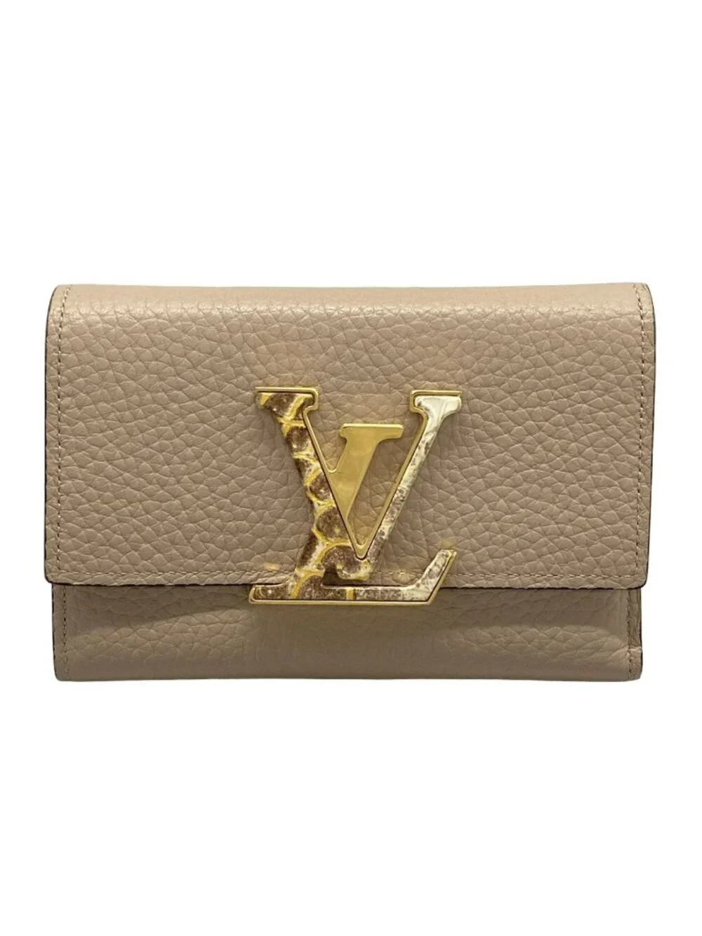 Louis Vuitton Trifold Wallet Portefeuille Capucines Compact Galle Leather
